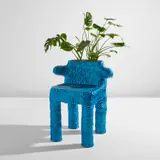 Chris Wolston, “Blue Plant Chair”, 2018, Glazed terracotta