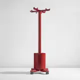Ettore Sottsass, Coatrack with umbrella stand, from the "Synthesis 45" series, circa 1973, Painted steel, plastic