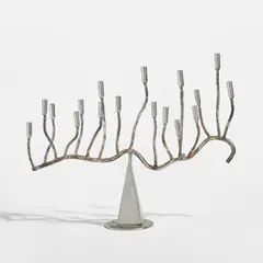 René Broissand, Candelabra, 1970s, Stainless steel