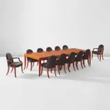 Wendell Castle, Table and twelve chairs