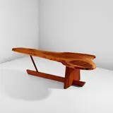 "Minguren II" coffee table by George Nakashima, 1989, American black walnut, three East Indian rosewood butterfly keys, sold Jun 2025