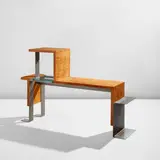 Francis Jourdain, Console table, circa 1925, Karelian birch veneered-wood, nickel-plated brass, glass, rubber