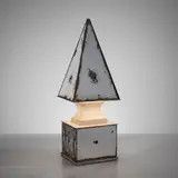 Serge Roche, Table lamp, circa 1939, Mirrored glass, painted steel