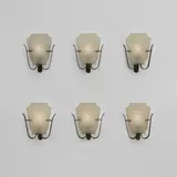 Tomaso Buzzi, Set of six wall lights, designed for La Bottega di Pietro Chiesa