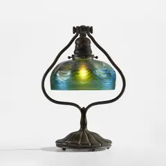 Table lamp by Tiffany Studios, circa 1910, Favrile glass, patinated bronze, sold Jun 2025