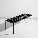 André Borderie, Low table, circa 1958, Glazed earthenware, cement, painted steel
