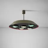 Fontana Arte, Ceiling light, model no. 2132, circa 1963, Painted aluminum, painted steel, glass