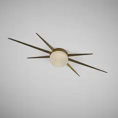 Wall or ceiling light by Gio Ponti, circa 1960, Brass, glass, sold Jun 2025