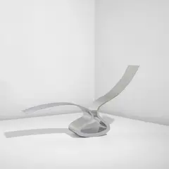 "After Spring" by Ron Arad, designed 1992, produced 1993, Mirror-polished stainless steel, sold Jun 2025