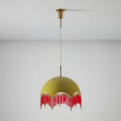 Ceiling light by Angelo Lelii, circa 1959, Painted aluminum, brass, glass, sold Jun 2025