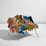 "Banquete" chair by Fernando Campana and Humberto Campana, 2002, Stuffed toys, stainless steel, rubber, sold Jun 2025