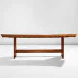 Console table or headboard by George Nakashima, 1974, Ambrosia maple burl, sold Dec 2025
