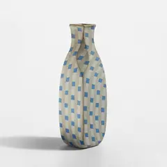 Vase by Elizabeth Fritsch, circa 1980, Stoneware, colored slips, sold Dec 2025