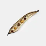 Michele Oka Doner, "Royal Spathe" and "Seed" sculptures, circa 2003, Patinated bronze, white gold leaf, gold leaf