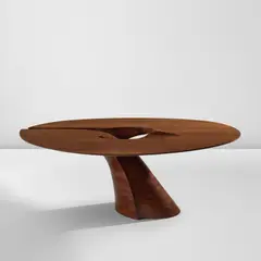 Wendell Castle, Dining table, 1971, Stack-laminated walnut