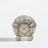 Louis Süe and André Mare, Mantel clock, model no. 5524, circa 1923, Silvered bronze