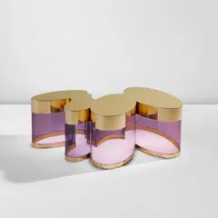 Guy de Rougemont, "Nuage" illuminated coffee table, circa 1974, Brass, acrylic