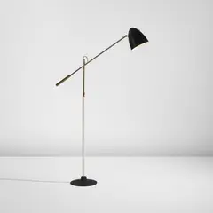 Gino Sarfatti, Floor lamp, model no. 1003, circa 1946, Brass, painted aluminum