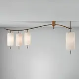 Angelo Lelii, Rare ceiling light, circa 1959, Brass, glass, acrylic