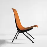 Jean Prouvé, "Antony" chair, model no. 356, circa 1954, Beech-veneered plywood, painted steel, aluminum