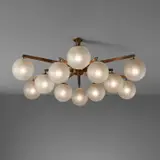 "Stella a 12" ceiling light by Angelo Lelii, circa 1959, Brass, glass, sold Jun 2024