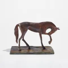 Diego Giacometti, Cheval, tête baissée, circa 1984, Patinated bronze