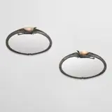 Albert Cheuret, Pair of "Cigognes" illuminated mirrors, circa 1925, Silvered bronze, alabaster, mirrored glass