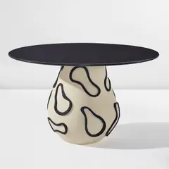 Elizabeth Garouste, “Tom" dining table, 2023, Painted plasterglass, marble