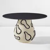 Elizabeth Garouste, “Tom" dining table, 2023, Painted plasterglass, marble