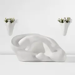 John Baldessari, "Ear Sofa" and "Nose Sconces", 2009, Polyurethane rubber-covered memory foam, rigid polyurethane