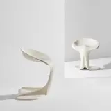 Jean Dudon, Pair of "Selle" stools, circa 1970, Painted fiberglass