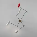 Gino Sarfatti, Wall light, model no. 169/4, circa 1951, Painted aluminum, brass, patinated brass