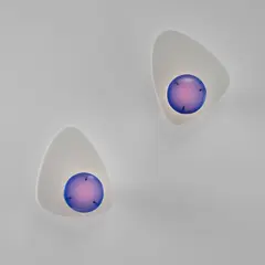 Pair of wall lights by Stilnovo, circa 1956, Acrylic, brass, painted metal, offered Jun 2024