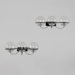 Pair of wall lights, model no. 237/3 by Gino Sarfatti, circa 1959, Painted steel, glass, aluminum, offered Jun 2024