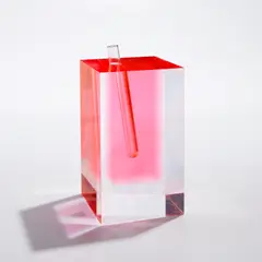 "#2 vase" by Shiro Kuramata, designed 1989, produced circa 2002, Acrylic, glass, sold Feb 2024