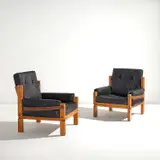Pierre Chapo, Pair of armchairs, model no. S15