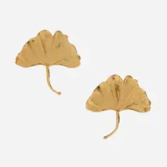 Pair of "Gingko" earrings by Claude Lalanne, 1980s, Gilt bronze, sold Feb 2024