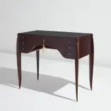 Alfred Porteneuve, Desk, 1930s, Stained beech, stained beech-veneered wood, bronze