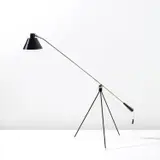 Henk Fillekes, "Magneto" floor lamp, circa 1954, Painted aluminum, steel, painted steel, rubber