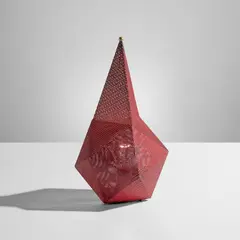 Mathieu Matégot, "Bagdad" table lamp, circa 1954, Painted perforated aluminum, brass