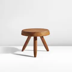 "Berger" stool by Charlotte Perriand, circa 1953, Walnut, sold Dec 2024