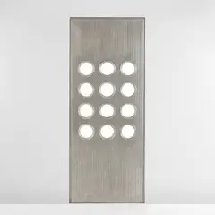 Jean Prouvé, Panel with portholes, 1950s, Aluminum, oak, glass