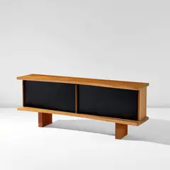 Charlotte Perriand, "En Forme" sideboard, circa 1964, Sapele mahogany, mahogany, plastic laminate-covered wood