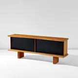 Charlotte Perriand, "En Forme" sideboard, circa 1964, Sapele mahogany, mahogany, plastic laminate-covered wood