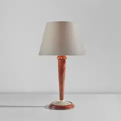 Clément Rousseau, Table lamp, 1943, Thuya, shagreen, mother of pearl, ivorine, paper shade