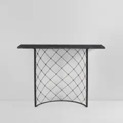 Jean Royere, Large "Tour Eiffel" console, designed circa 1947, produced circa 1955, Marble, painted iron, brass