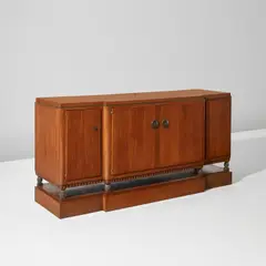 Sideboard, model no. 2028 by Émile-Jacques Ruhlmann, circa 1924, Oak, oak-veneered wood, nickel-plated bronze, sold Dec 2024