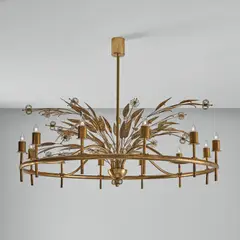 Ceiling light by Paavo Tynell, circa 1950, Brass, sold Dec 2024