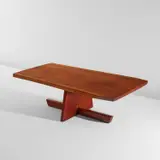 "Minguren I" coffee table by George Nakashima, 1986, American black walnut, sold Dec 2024