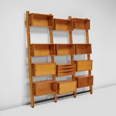 Vittorio Gregotti, Bookcase, circa 1953, Maple-veneered wood, oak, walnut, steel